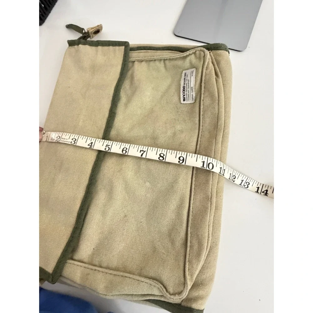 Incase Designs Corp 13 Inch Canvas Laptop Sleeve Tan Green Carrying Case CL57051